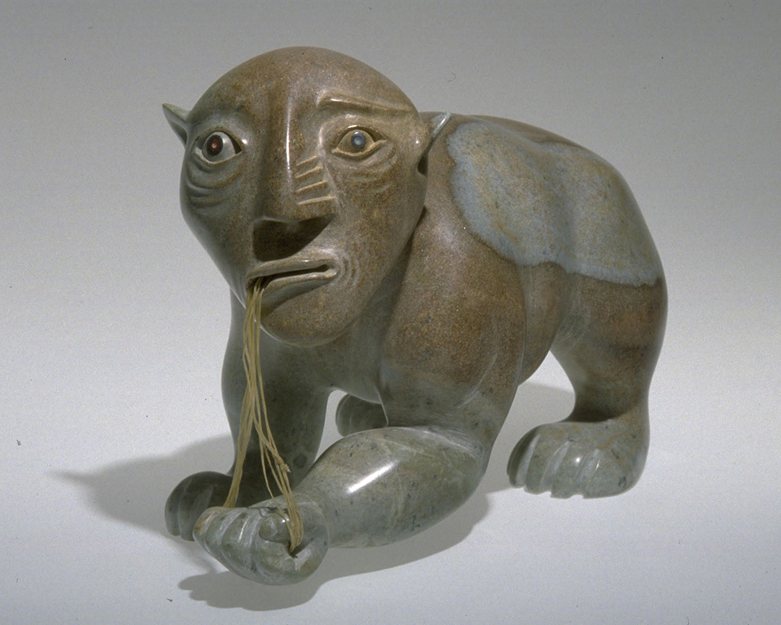 A soapstone sculpture of a mythical creature. 